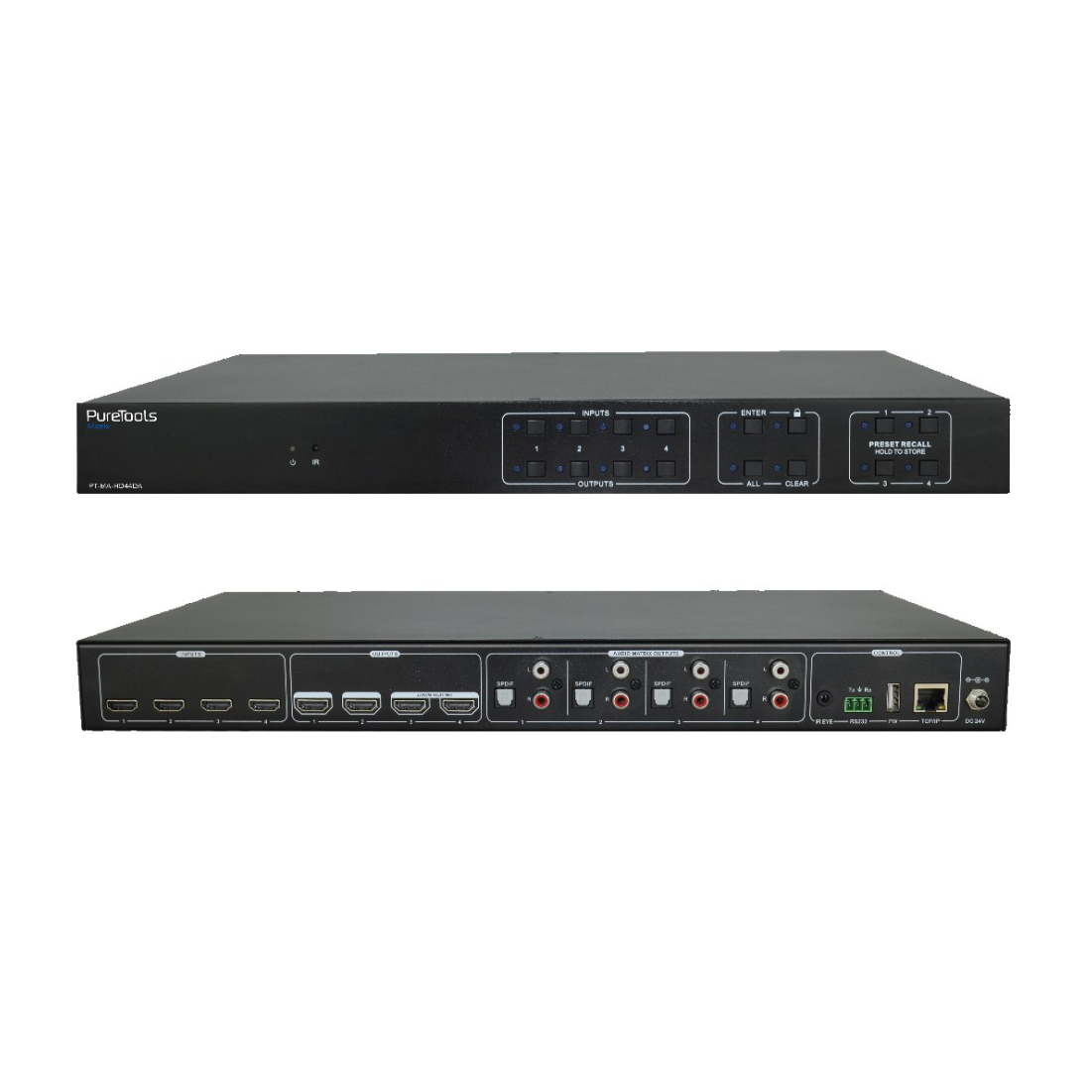 Матричный коммутатор Purelink PT-MA-HD44DA PureTools - HDMI 2.0 Matrix 4x4, 4K (60Hz 4:4:4)